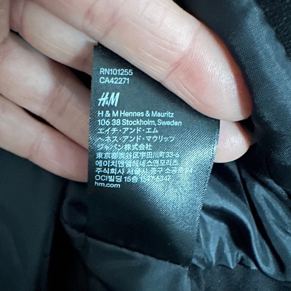 H&M Divided Cropped Blazer Jacket Womens Size 4 Black Open Front Zipper